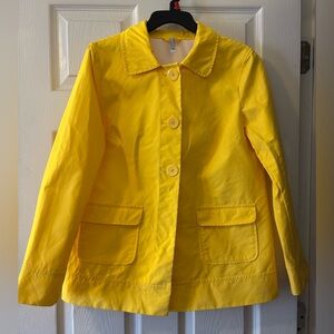 Old Navy 3 Button Trench Rain Coat Canary Yellow M 100% Cotton